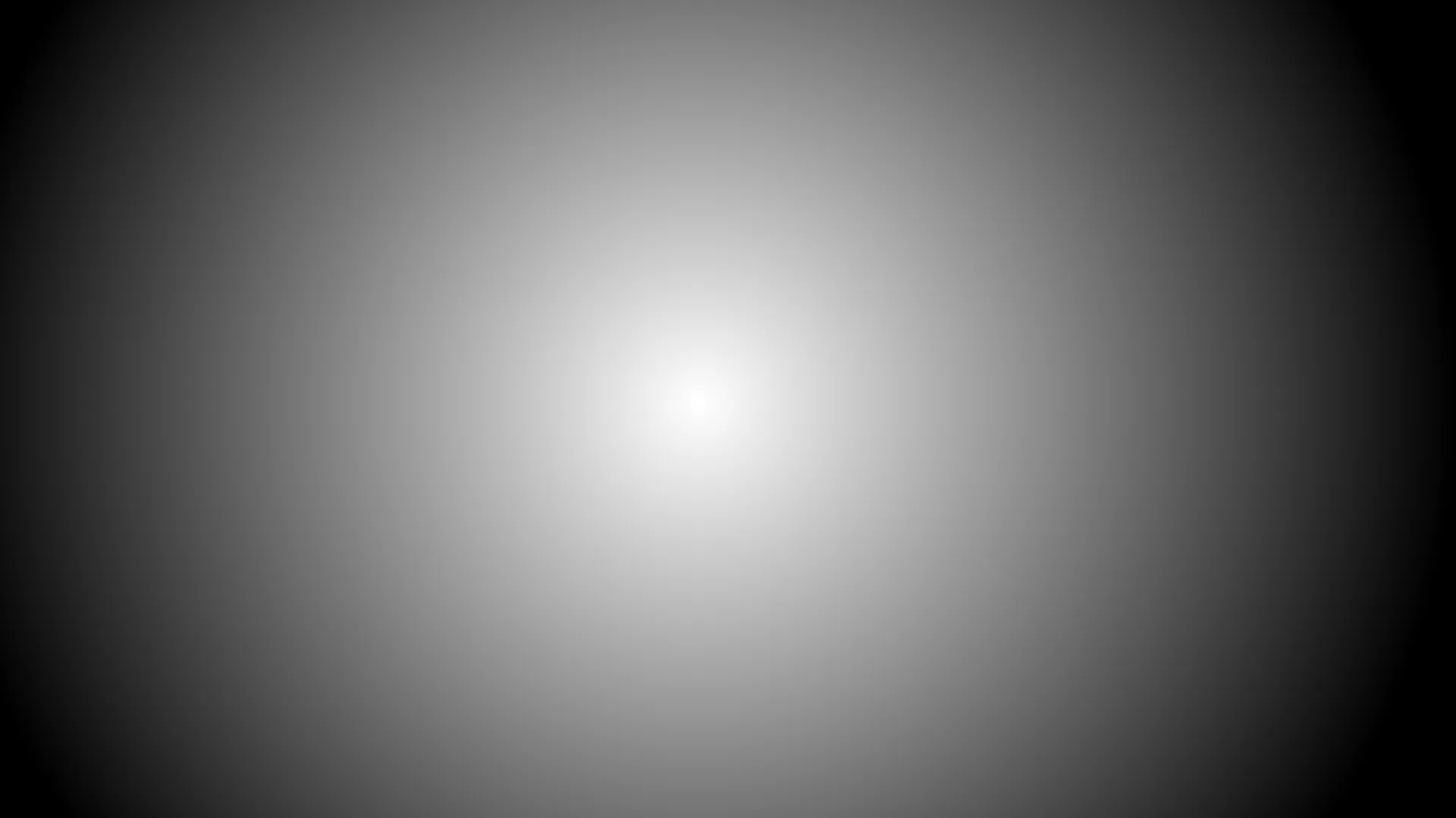 A radial gradient, white at the centre and darkening steadily outwards to black in the corners